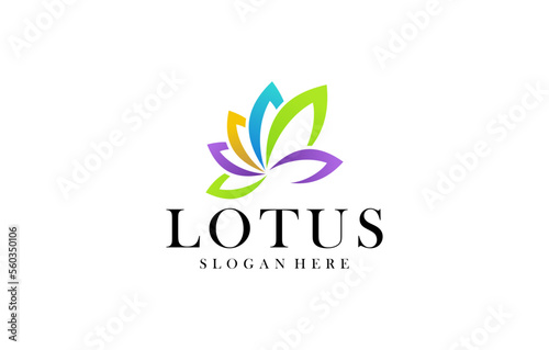 modern elegant lotus flower logo design