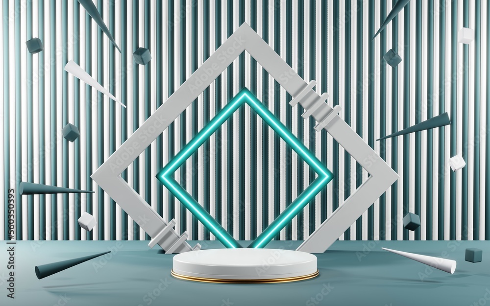 3D render of pastel template soft blue minimal podium room background for show products. Mockup background for cream cosmetics 3D render of pastel template soft blue minimal podium room background for show products. Mockup background for cream cosmetics