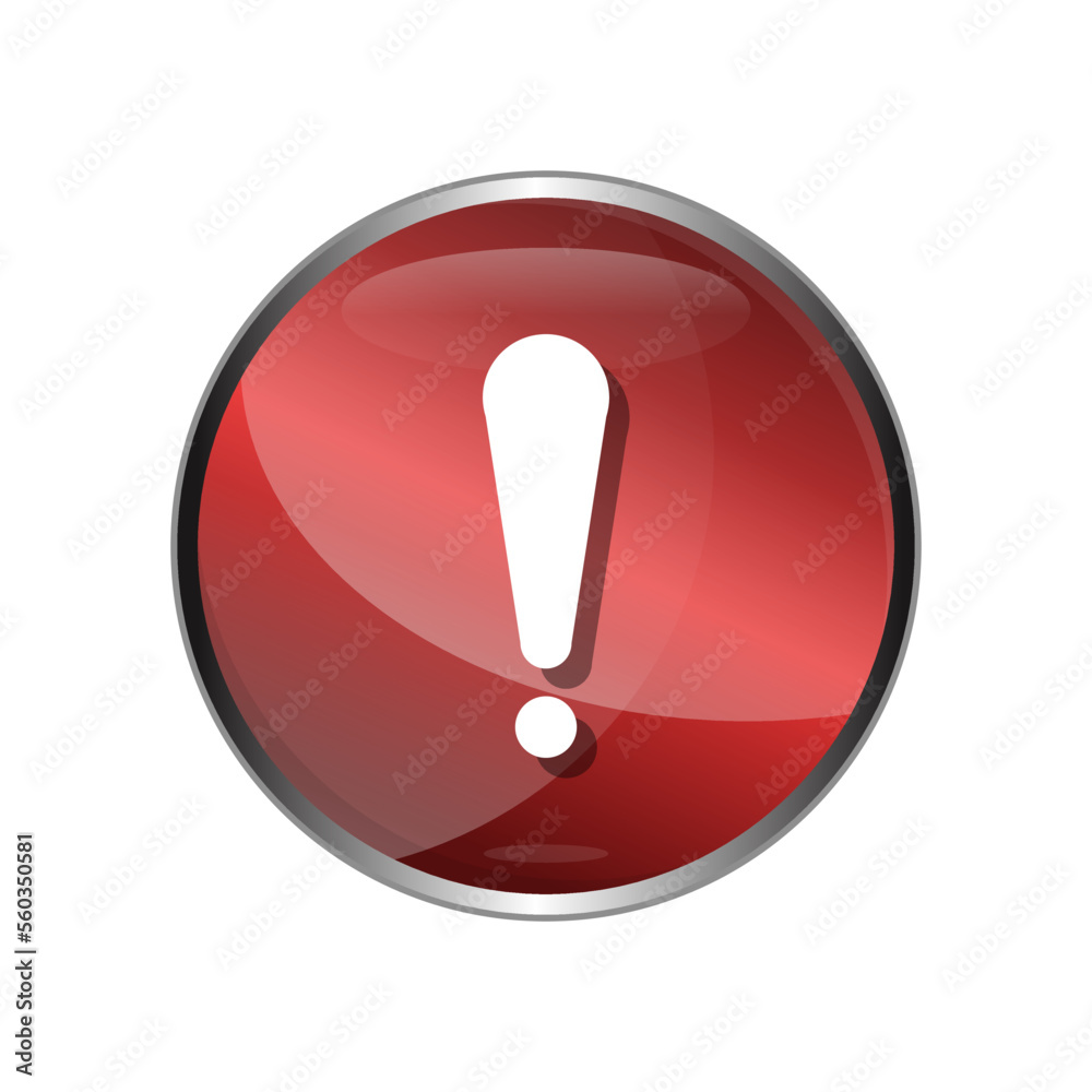 3d Warning Signs Button Icon Vecktor 3d Warning Signs Button Icon Vecktor