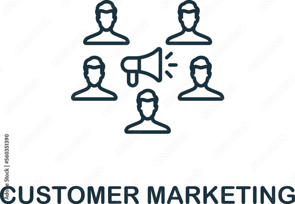 Customer Marketing icon. Monochrome simple Marketing Strategy icon for templates, web design and infographics Customer Marketing icon. Monochrome simple Marketing Strategy icon for templates, web design and infographics