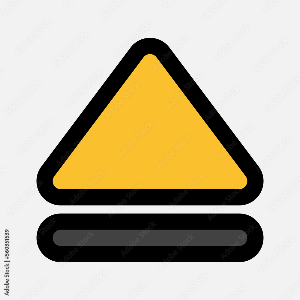 Eject icon in filled line style about multimedia, use for website mobile app presentation Eject icon in filled line style about multimedia, use for website mobile app presentation