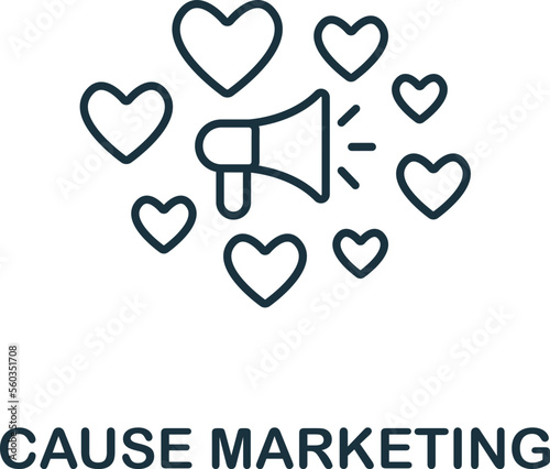 Cause Marketing icon. Monochrome simple Marketing Strategy icon for templates, web design and infographics