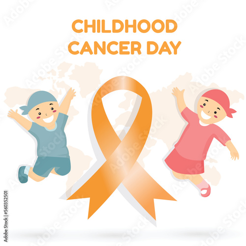 world children's cancer day vector illustration design