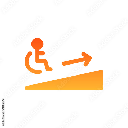 ramp flat gradient icon