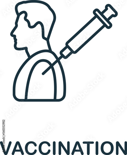 Vaccination icon. Monochrome simple New Normality icon for templates, web design and infographics