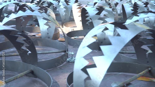 Traps made of metal collected in one place in a large number