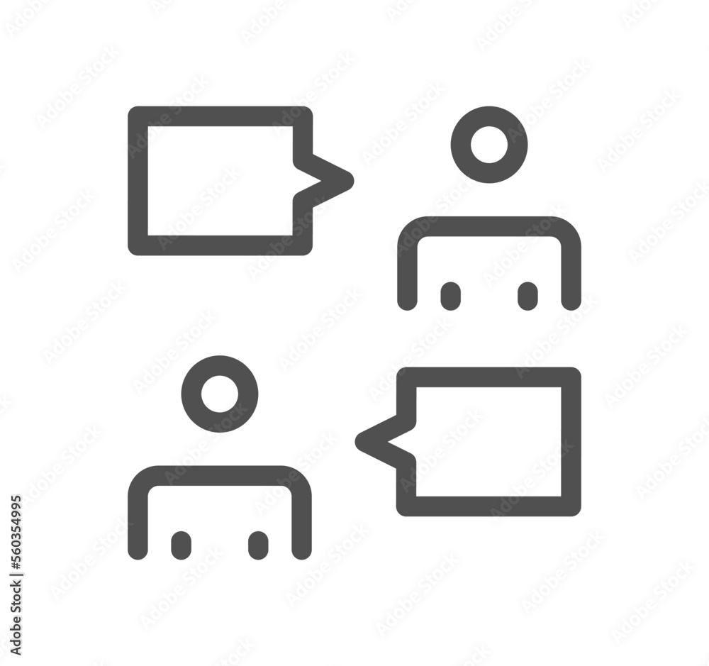Teamwork and business communication icon outline and linear vector. Teamwork and business communication icon outline and linear vector.