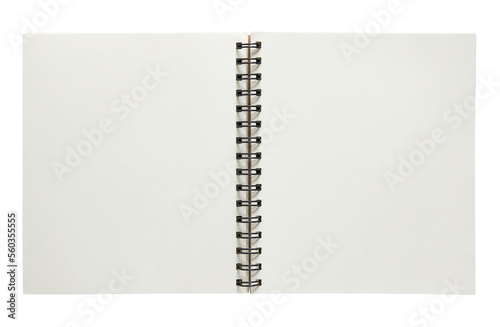 open spiral notebook isolated with clipping path for mockup