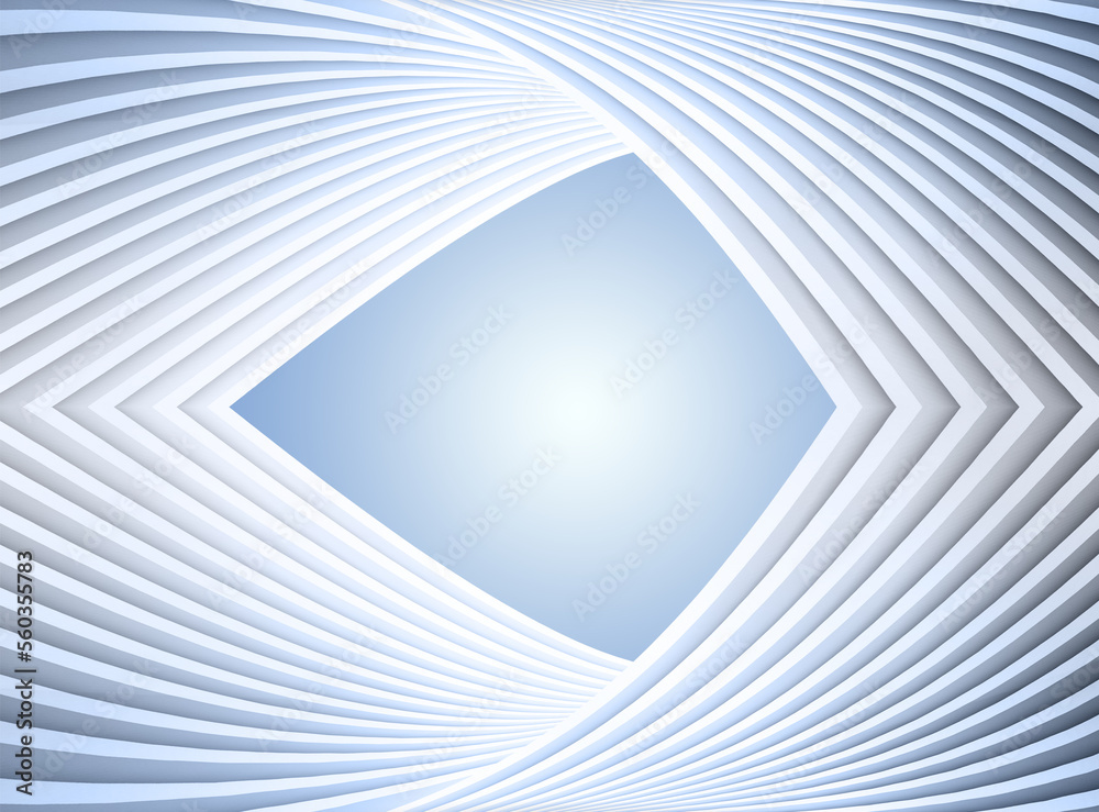 Naklejka premium White futuristic building curved lines artificial space,3D rendering.