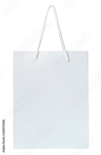 white paper bag isolated with clipping path for mockup