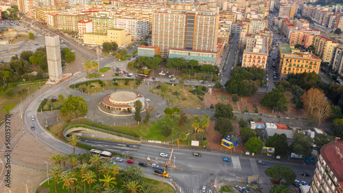 Aerial view of Tecchio square in Naples, Italy. It's located in the Fuorigrotta district. photo
