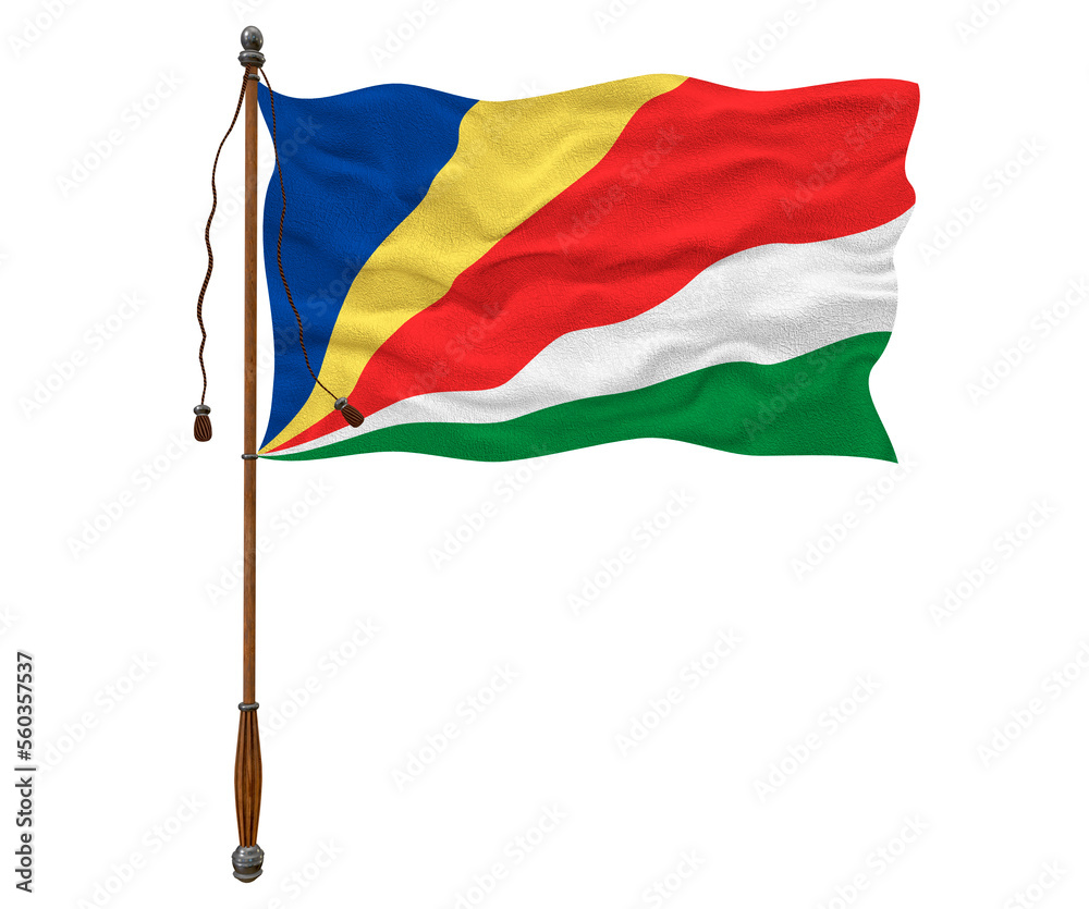 National flag of Seychelles. Background with flag of Seychelles. National flag of Seychelles. Background with flag of Seychelles.