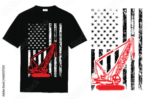 Crane Operator 4th of July Shirt Design