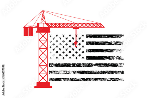 Crane Operator 4th of July Design