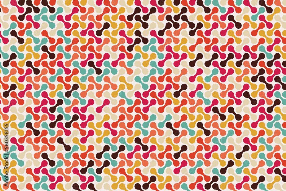Obraz premium pattern with geometric elements, retro tones, abstract background, vector pattern for design illustration