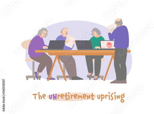 The unretirement uprising. Working in a team of old people.