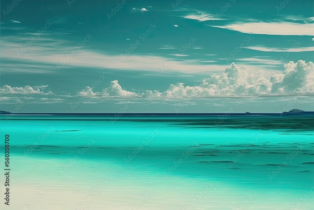 amazing empty beach generative ai summer landscape with clear blue sky and crystal water