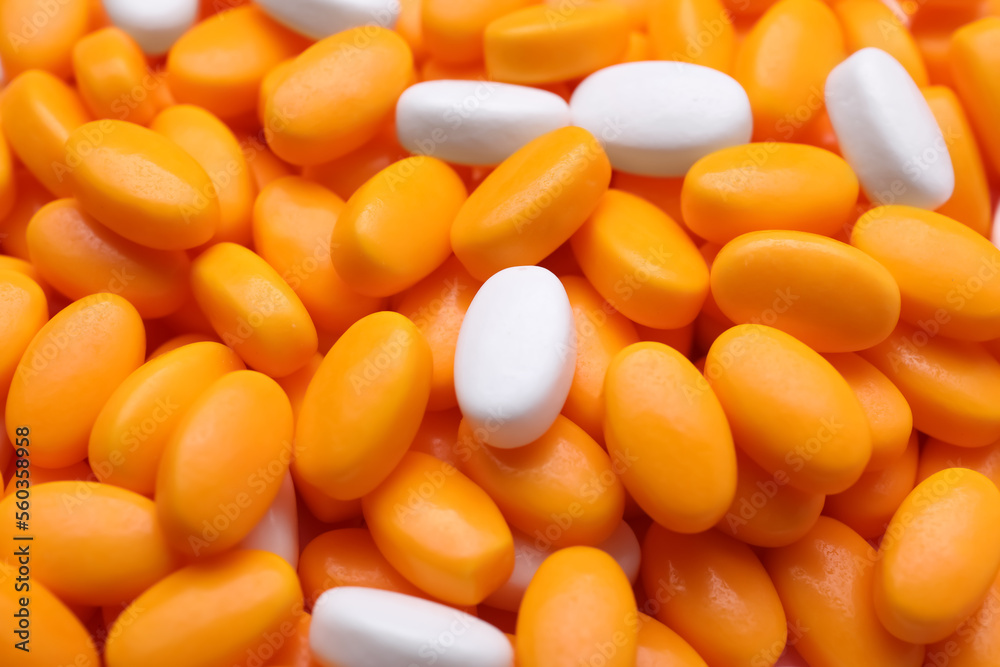Many bright dragee candies as background, closeup Many bright dragee candies as background, closeup