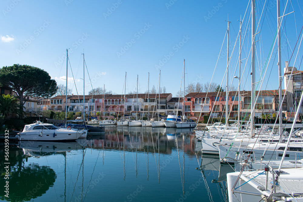 Port grimaud hotels boats and river with yachts