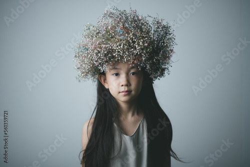 portrait of a girl with flowers