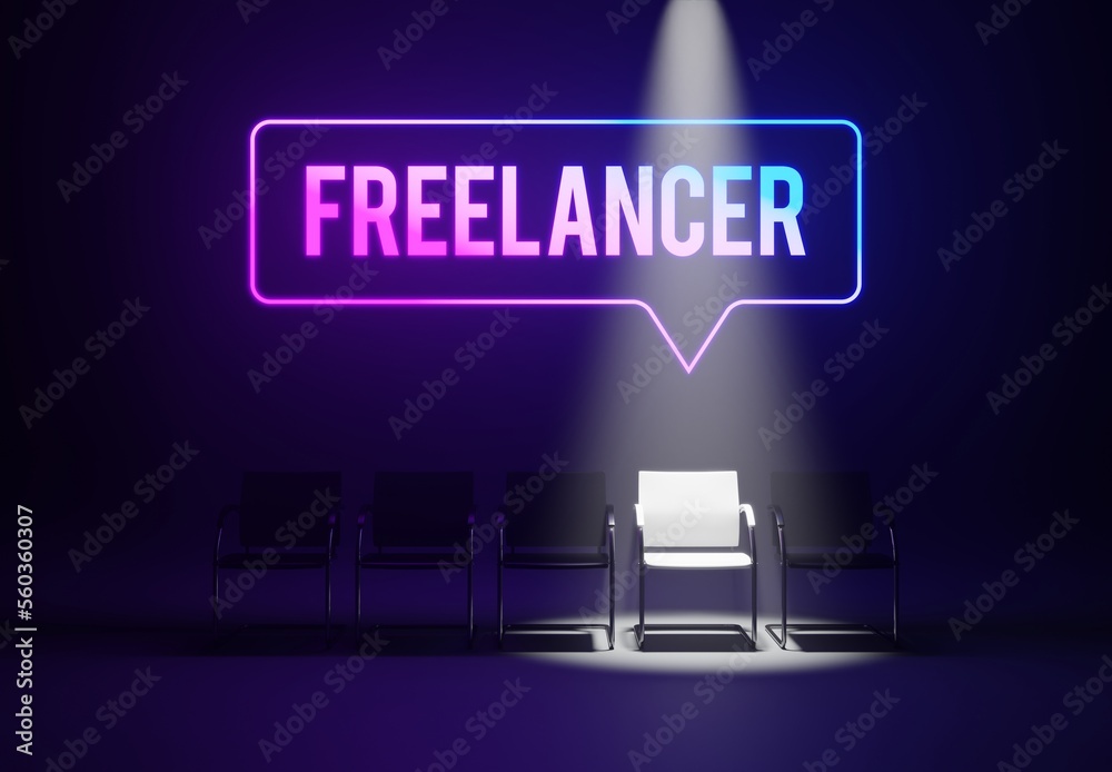 Ilustração do Stock: Freelancer, join our team text blue and purple ...