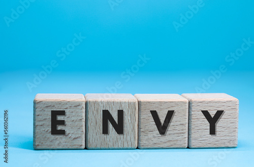 Slika na platnu envy word on cube blocks