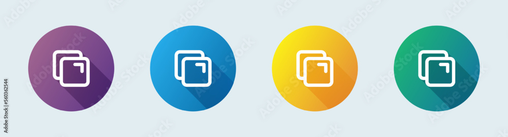Copy line icon in flat design style. Duplicate signs vector illustration. Copy line icon in flat design style. Duplicate signs vector illustration.
