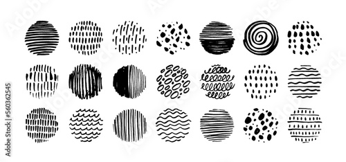 Fotografia Set of round doodle shapes