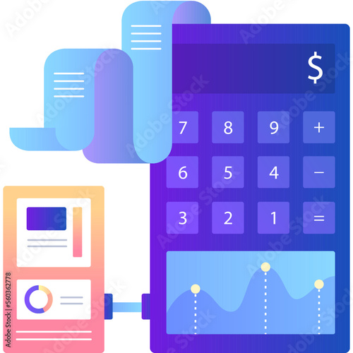 Business finance icon vector tax, budget calculate