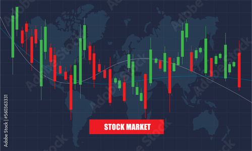 stock market investment trading business candlestick chart chart on dark background design. Bullish point, Trend chart., forex background