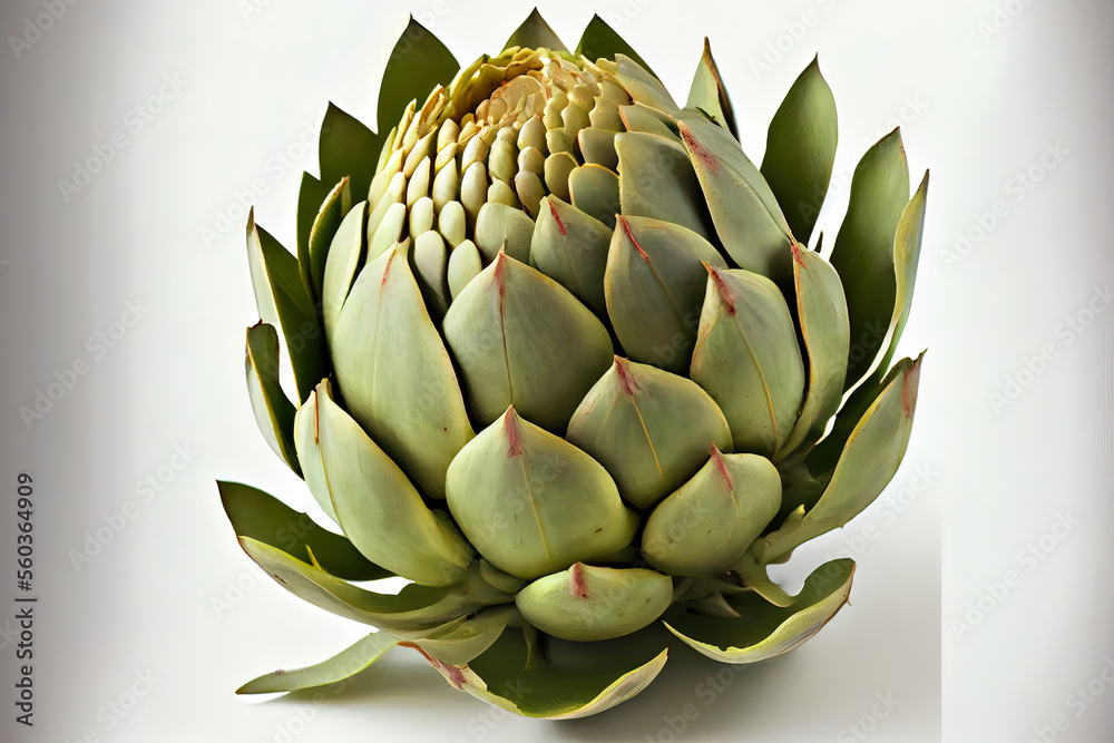 One natural Artichoke with white One natural Artichoke with white