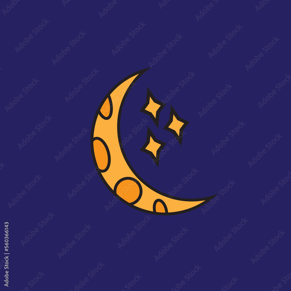 halloween pumpkin and moon star illustration. halloween pumpkin and moon star illustration.