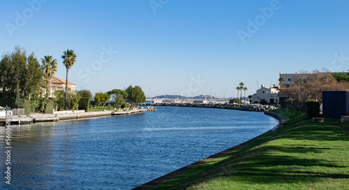 Fototapeta Naklejka Na Ścianę i Meble -  Port Cogolin streets with hotels