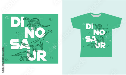 dinosaur skeleton t-shirt desing. vector illustration. Printable t-shirt design for dinosaur