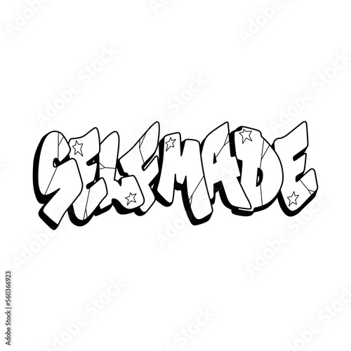 Self made Lettering vector illustration.hand drawn letters isolated on white background. decorative inscription.calligraphic font.modern typpography design for different uses