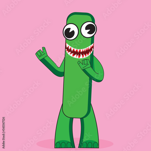 Green monster rainbow friends vector Stock Vector