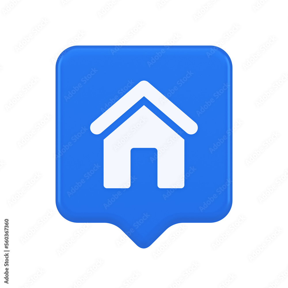 Main internet page button homepage house with roof navigation cyberspace interface 3d speech bubble icon Main internet page button homepage house with roof navigation cyberspace interface 3d speech bubble icon