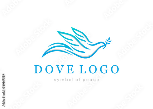 dove logo bird abstract design concept symbol of freedom | vector graphic illustration