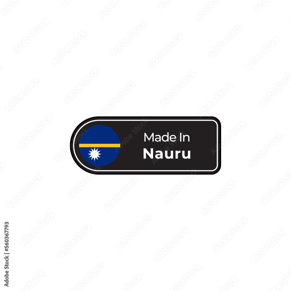 Made in Nauru png black label design with national flag Made in Nauru png black label design with national flag