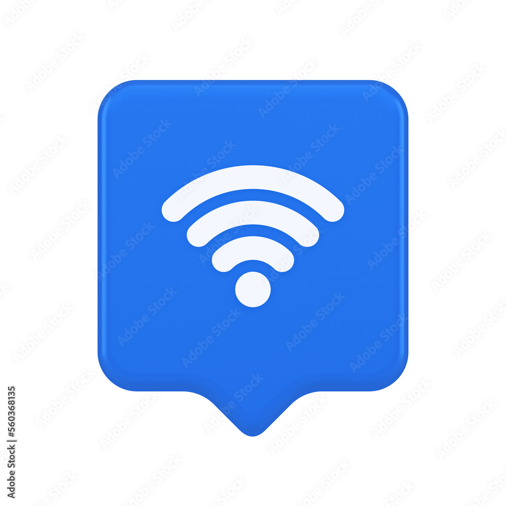 Wi fi internet connection button high speed wireless cyberspace digital network 3d speech bubble icon Wi fi internet connection button high speed wireless cyberspace digital network 3d speech bubble icon