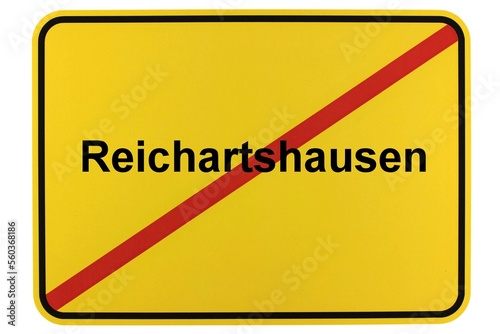 Illustration eines Ortsschildes der Gemeinde Reichartshausen in Baden-Württemberg photo