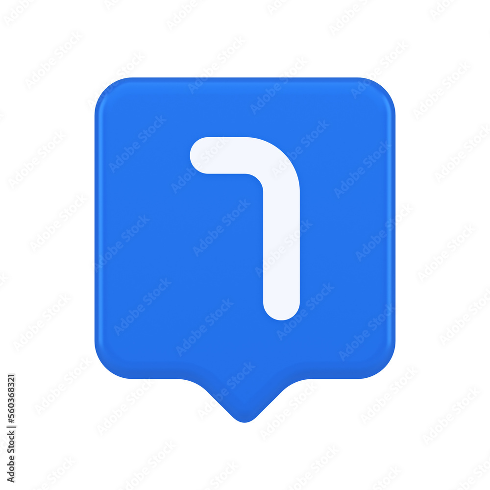Seven number blue button accounting financial service web application panel 3d speech bubble icon