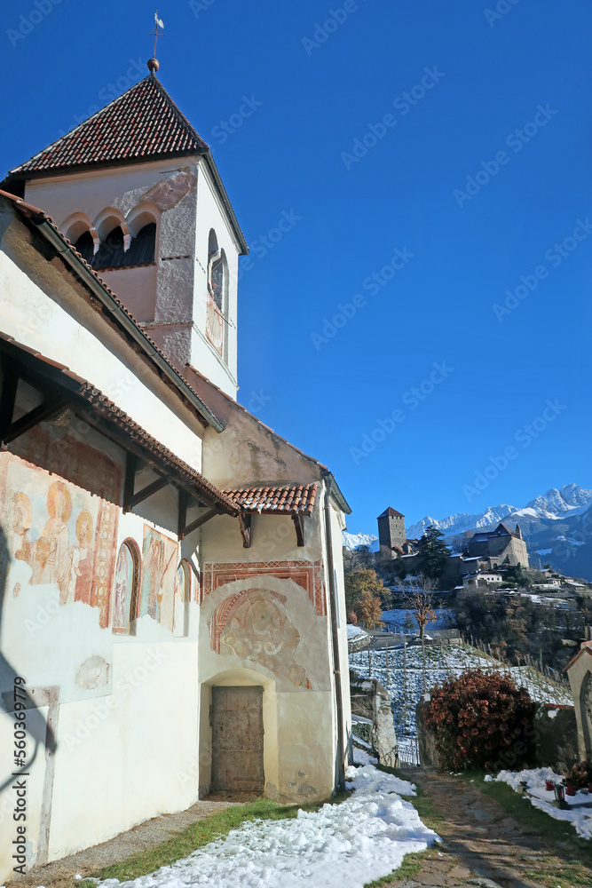 romanische Kirche St. Peter, Gratsch, Meran - Chiesa San Pietro, Merano, Alto Adige