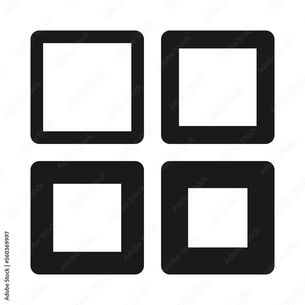 Round Corner Square Stroke Shape Icons Round Corner Square Stroke Shape Icons