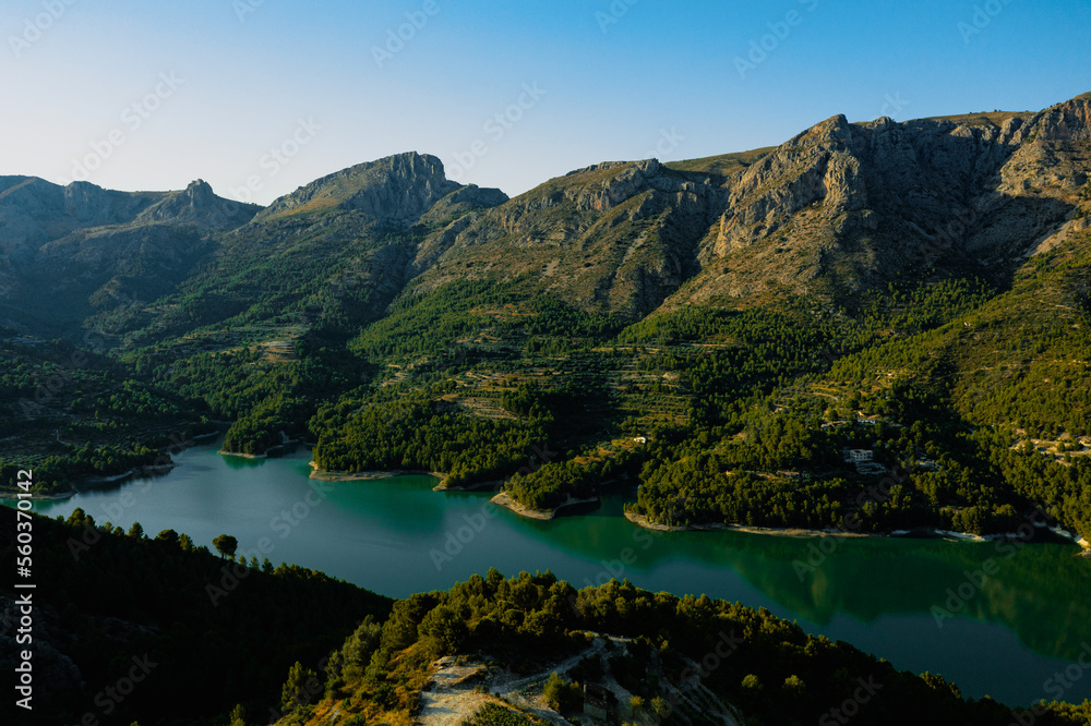 Lake Guadalest in mountains, Costa Blanca