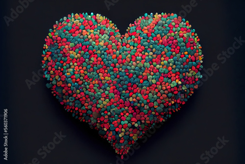 Happy valentines Large heart made from small hearts