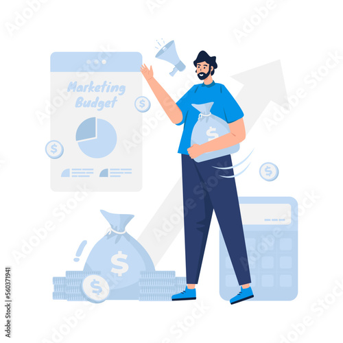 Financial marketing budget plan flat design