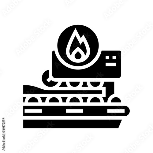 hot rolling steel production glyph icon vector. hot rolling steel production sign. isolated symbol illustration