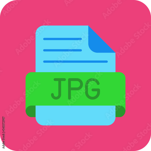 Jpg Multicolor Round Corner Flat Icon