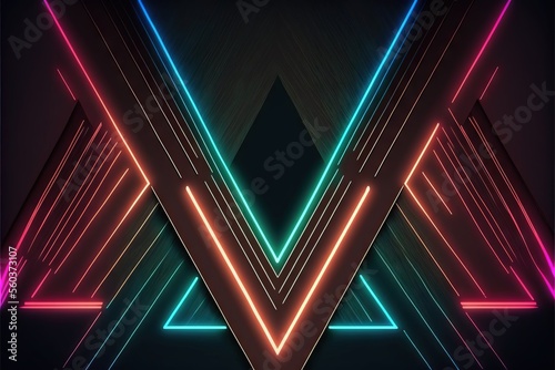 Abstract Neon Retro Wallpaper